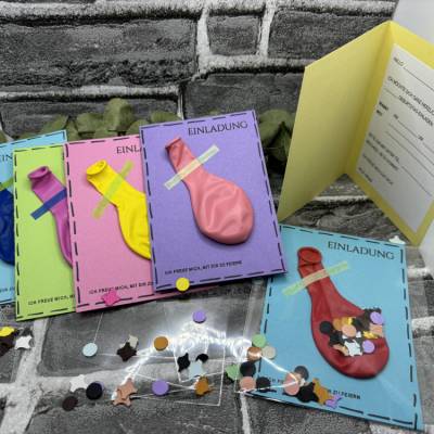 Einladungskarte | Handgemacht | Geburtstagseinladung | Geburtstag | Kinderparty | Party | ohne Umschlag