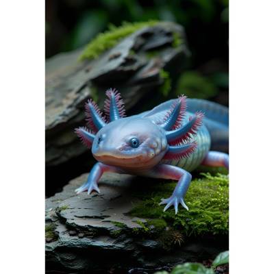 Axolotl blau– Magisches Unterwasserwesen als hochauflösender Digital-Download