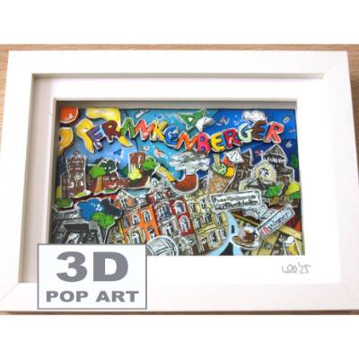 aachen frankenberger viertel 3d pop art bild burg frankenberg souvenir bunt gerahmt