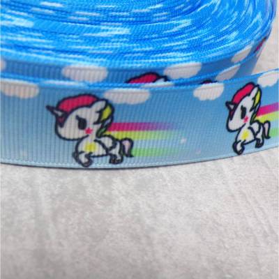 Einhorn Ripsband 22 mm – Borte zum Nähen & Basteln | 100% Polyester