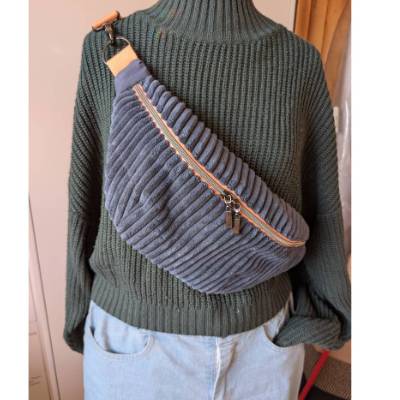 Hippe Bauchtasche / Crossbody-Tasche / Gürteltasche / Breitcord