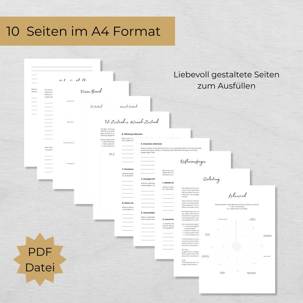 Lebensrad Mini Workbook (PDF) – Klarheit finden & dein Leben bewusst ausrichten Bild 2