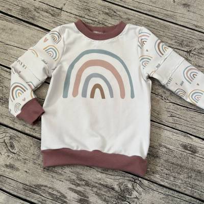 wunderschönes dünnes Sweatshirt Pulli gr.86/92 Pastell Regenbogen