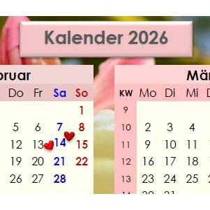 Jahreskalender 2026 auf einen Blick - Rhododendron China PDF – DIN A4 zum Ausdrucken Bild 3