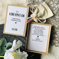 Personalisierte Geschenkbox zur Konfirmation – Stilvolle Geldgeschenk Verpackung mit Karte & Namen
