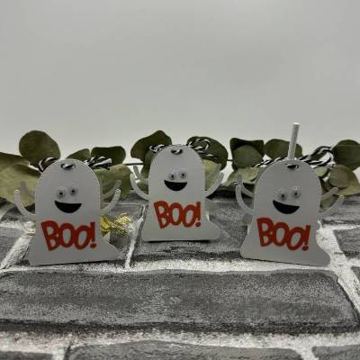 Halloween Gespenst Lollihalter | Süßigkeiten | Geist | Tischdeko | Mitgebsel | Gastgeschenk | Stanzteil