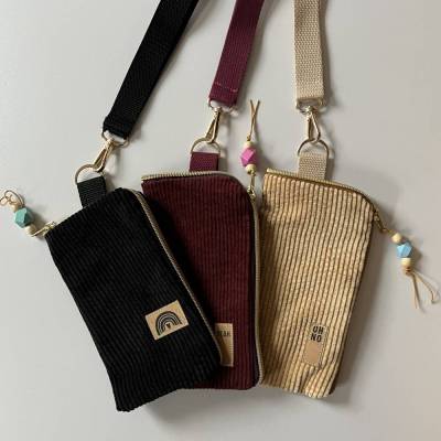Versandfertig! Handytasche aus Breitcord in 3 Farbvarianten – zimtblüte Crossbag im Streetstyle
