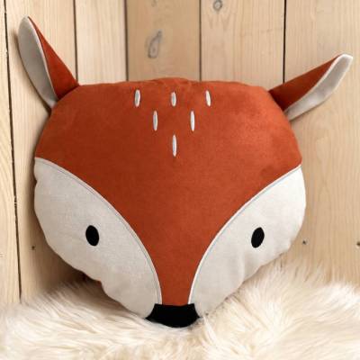 Geburtskissen personalisiert Fuchsmotiv– Handgemachtes Kuschelkissen als Geschenk zur Geburt & Taufe