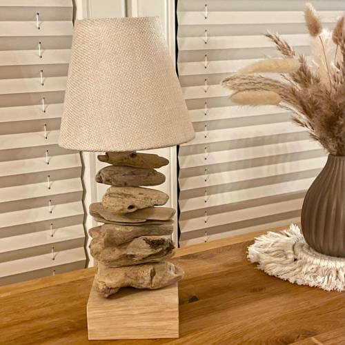 Treibholzlampe Mini – Handgefertigte Tischlampe für Fensterbank & Regal