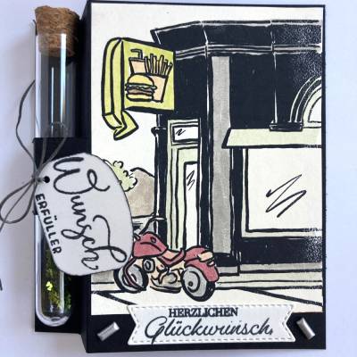 Geldgeschenk Geburtstag Reagenzglas Motorrad Röhrchen Geldverpackung Wunscherfüller Geschenkidee Männer