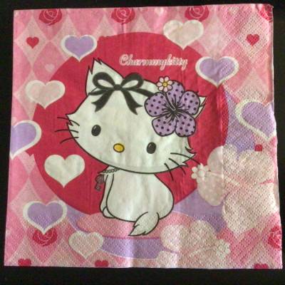 Servietten Kinder - charming Kitty mit Herzen