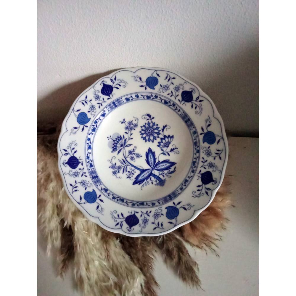 Tiefe Teller, Suppenteller, 22 cm, Form Marienbad, Ingres Weiss, Zwiebelmuster