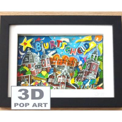 aachen burtscheid 3d pop art bild souvenir bunt gerahmt
