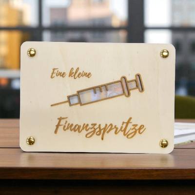 Geschenkkarten Holz „Finanzspritze" Nr. 02