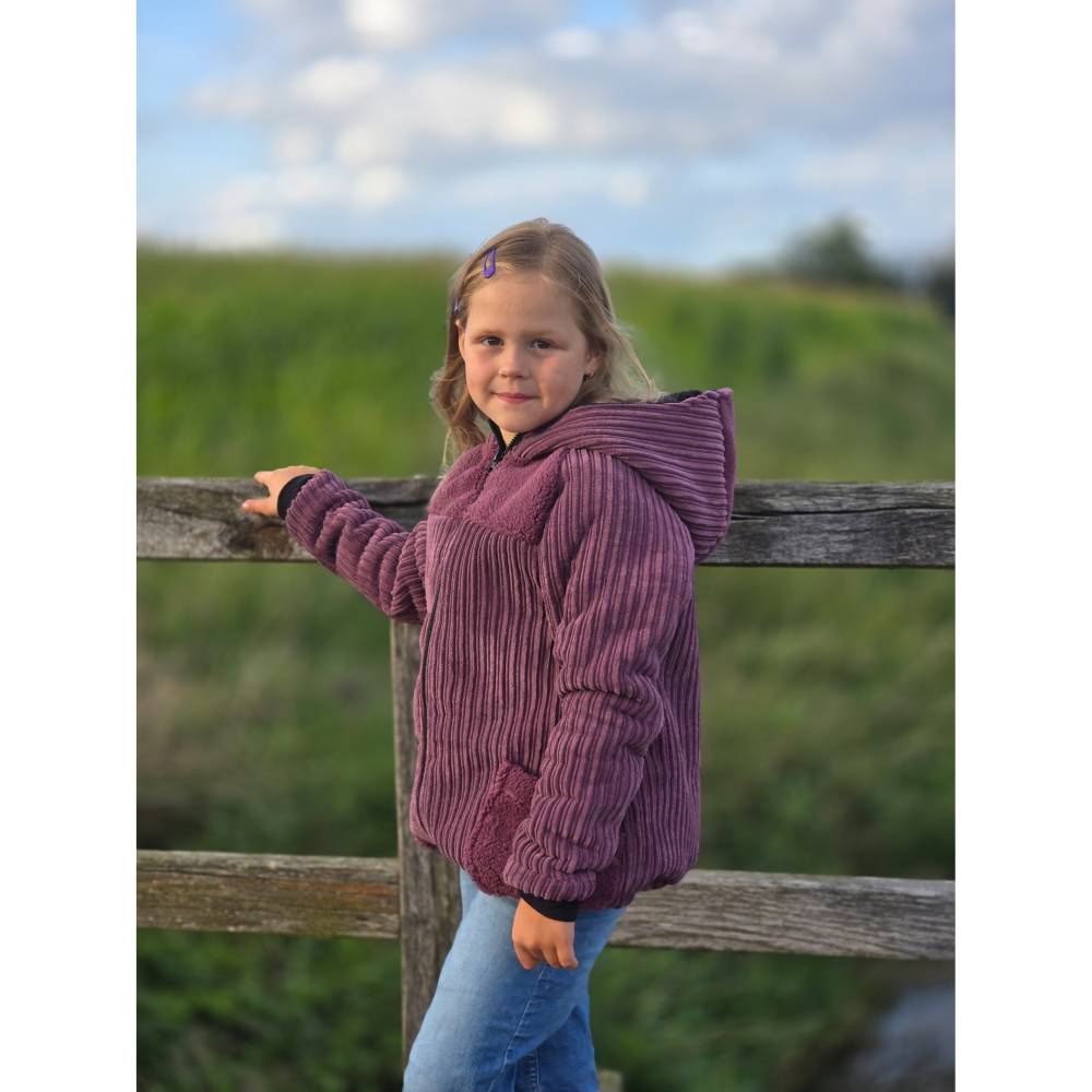 Doubleface Cordsamt Cordula mit Teddyplüsch-Abseite  uni, altrosa/altrosa (1m/16,-€) Bild 5