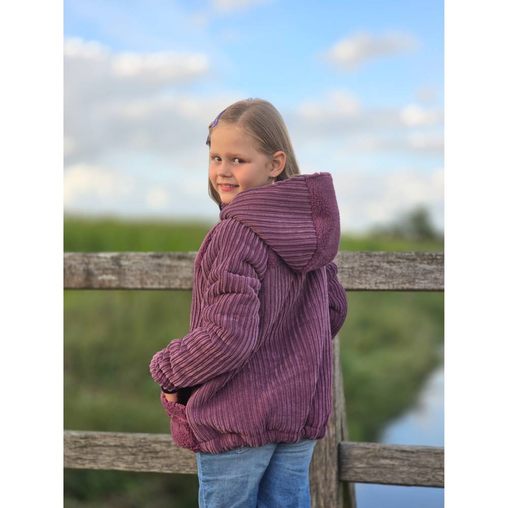 Doubleface Cordsamt Cordula mit Teddyplüsch-Abseite  uni, altrosa/altrosa (1m/16,-€) Bild 6