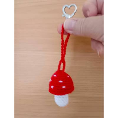 Pilz Gehäkelter Schlüsselanhänger Glücksbringer Taschenbaumler