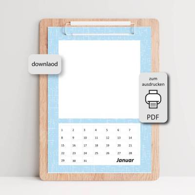 Fotokalender/Bastelkalender selbstgestalten - PDF DIN A4 zum Ausdrucken - Stripes 01