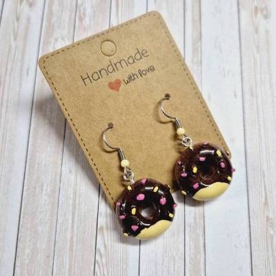 Ohrringe Ohrhänger Donut aus Harz – 4 cm – originelle Geschenkidee