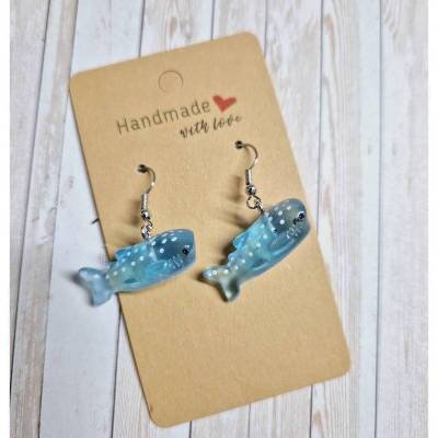 Ohrringe Ohrhänger Walhai aus Harz  – 4 cm – originelle Geschenkidee