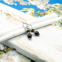 Handgemachte Metallperlen Ohrhänger, schwarz – Gothic Hippie Ohrringe, Unikatschmuck & Geschenkidee