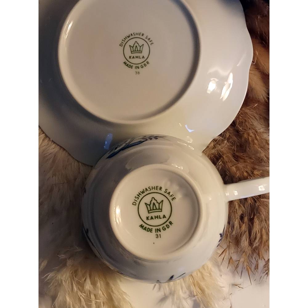 Kaffeetasse mit Untertasse – Kahla Porzellan | DDR / GDR | Grüner Bodenstempel