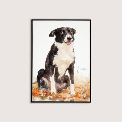 Haustier Portrait *Watercolor Pet Portrait* Print / Illustration vom Foto des eigenen Haustieres