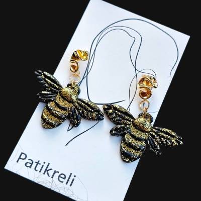 Ohrstecker mit Bienen aus PolymerClay