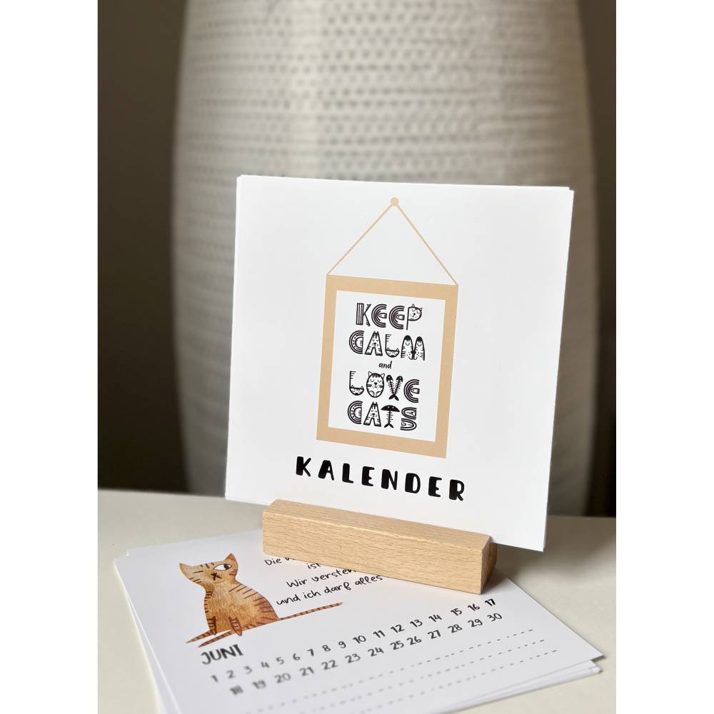 Lustiger Katzenkalender als PDF zum Ausdrucken – Immerwährender DIY Katzen Kalender Bild 1