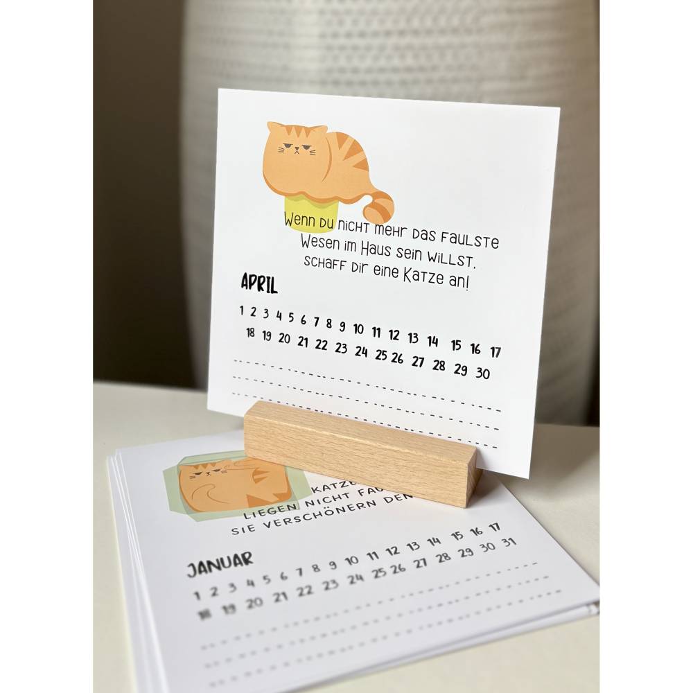 Lustiger Katzenkalender als PDF zum Ausdrucken – Immerwährender DIY Katzen Kalender Bild 3