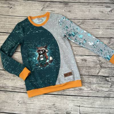 cooles Shirt Langarmshirt gr.146/152 Racoon Waschbär Junge