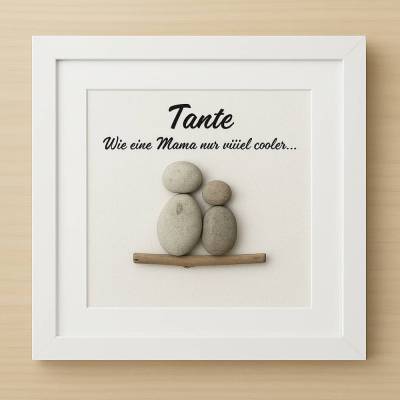 Geschenk aus Natursteinen – Personalisiertes Steinbild  Familie & Herzensmenschen – STB-142