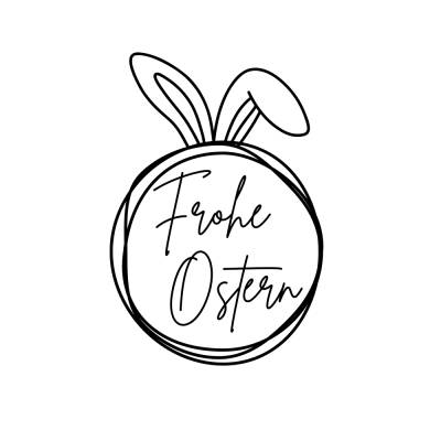 Frohe Ostern PNG SVG Datei - Download Plotterdatei - Plotter File - Osterei mit Hasenohren 