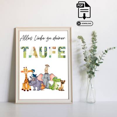 Geldgeschenk Taufgeschenk - Last Minute Geschenk - Sofort PDF Download A4 zum Ausdrucken - Taufe - Geschenk zur Taufe
