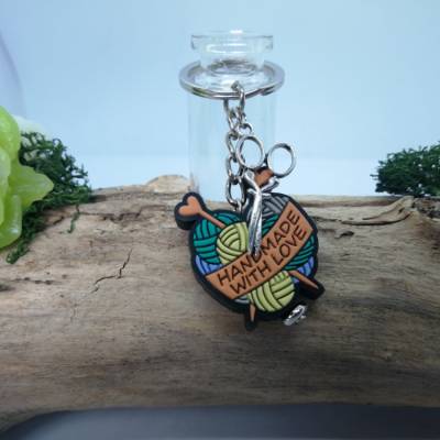 Schlüsselanhänger aus Silikon für Strick- und Häkelfans – personalisierbar, verschiedene Stile