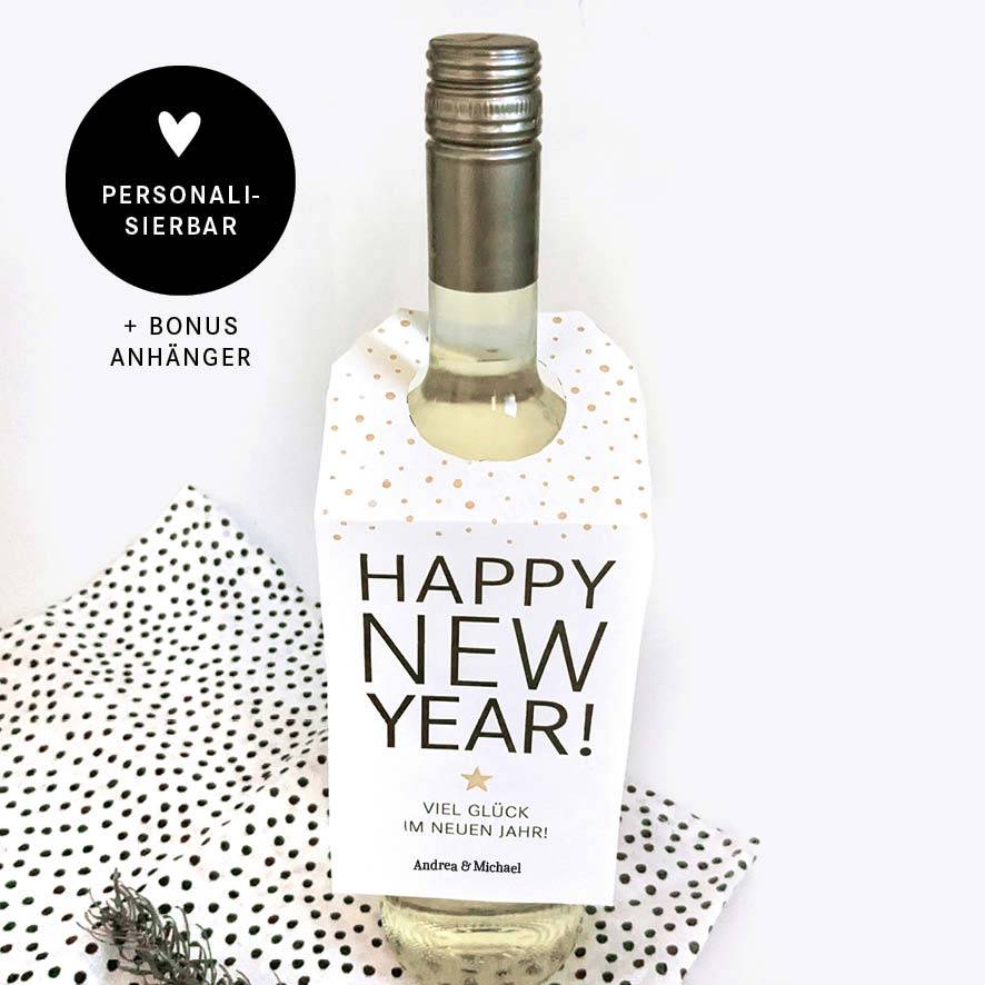 Flaschenanhänger + Geschenkanhänger | Anhänger für Flaschen | Geschenkidee Silvester | Ausdruck Bild 1