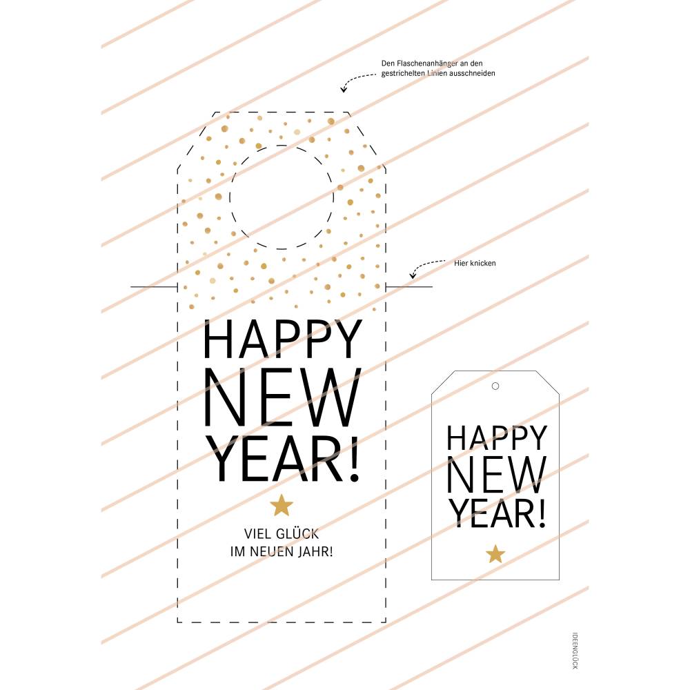 Flaschenanhänger + Geschenkanhänger | Anhänger für Flaschen | Geschenkidee Silvester | Ausdruck Bild 4