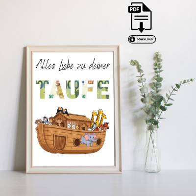 Geldgeschenk Taufgeschenk - Last Minute Geschenk - Sofort PDF Download A4 zum Ausdrucken - Taufe - Geschenk zur Taufe