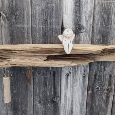 Schlüsselbrett aus Treibholz mit 4 Schlüsselhaken, Unikat!