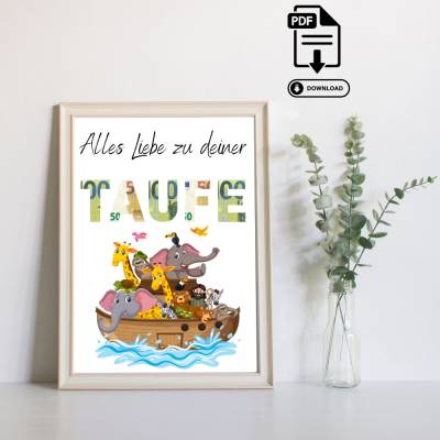 Geldgeschenk Taufgeschenk - Last Minute Geschenk - Sofort PDF Download A4 zum Ausdrucken - Taufe - Geschenk zur Taufe