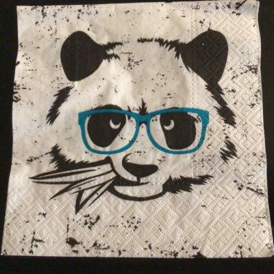 Servietten Kinder - Pandabär mit Brille