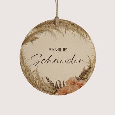 Personalisiertes Türschild *Boho Orchid* mit Name für Familien / Namensschild in verschiedenen Größen aus Holz