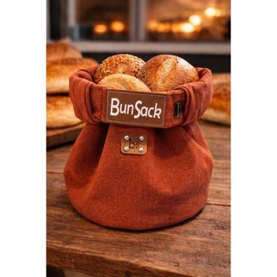 BunSack Brötchensack rotbraun – Nachhaltige Aufbewahrung für frische Brötchen, 48 × 32