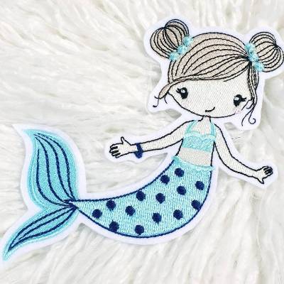 Applikation/ Patch/ Meerjungfrau/ Aufnäher/ Mermaid/ türkise gestickt Bügelbild 13cm x 16 cm