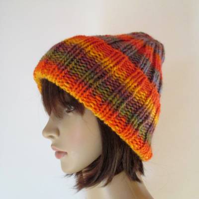 Warme Strickmütze, variabel tragbar, Mütze, Beanie, Hipstermütze, handgestrickt