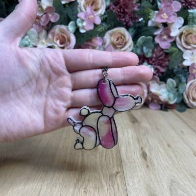 Schlüsselanhänger Hund kackend rechts – Lustiger Resin Anhänger