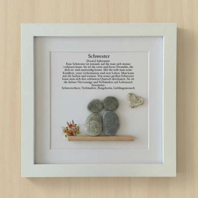 Personalisiertes Steinbild Schwester – Handgefertigtes Unikat als Geschenk für deine Schwester | STB-147