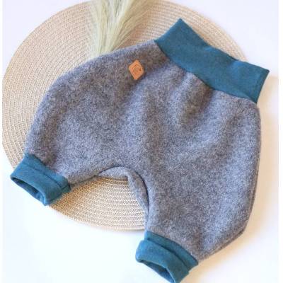 Walkhose grau – Ungefütterte Walkhose aus 100% Schurwolle für Babys