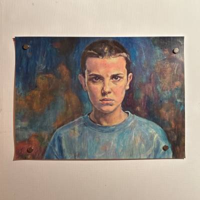 Stranger Things Unikat – Elfi –Eleven  - Original handgemaltes Acrylbild - Millie Bobby Brown