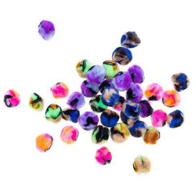 Pompons Leo Neon-Schwarz Mix 40 Stück  25 mm